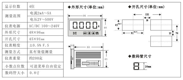 DX數(shù)字?jǐn)?shù)顯電壓表交流直流 DX數(shù)字?jǐn)?shù)顯電壓表交流直流