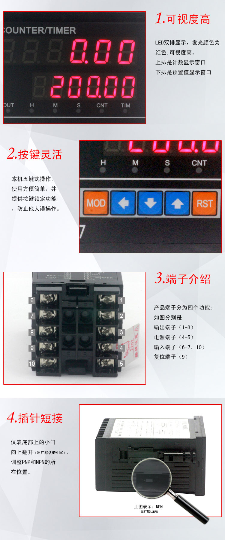 CR數字式數顯計數器計米器8 CR數字式數顯計數器計米器8
